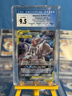 CGC 9.5 GEM Mint Mewtwo & Mew GX Tag Team - SM191 Promo Pokemon - Image 1