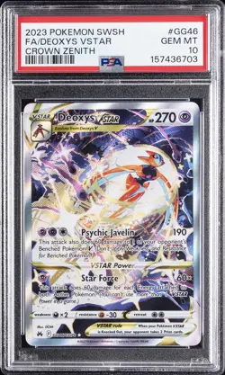 2023 POKEMON SWORD & SHIELD CROWN ZENITH #GG46 FULL ART/DEOXYS VSTAR PSA 10 - Image 1