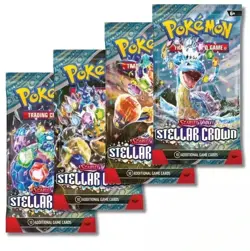 Pokemon * Stellar Crown * SV07 Booster Pack (x4) Art Set - New Sealed English - Image 1