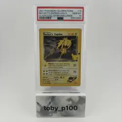 Pokemon Rocket’s Zapdos 15/132 Celebrations Pokemon 15 Holo #15 2021 - PSA 10 - Image 1