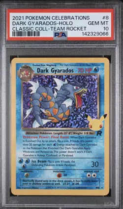 2021 Pokemon Celebrations DARK GYARADOS Holo PSA 10 8/82 - Image 1