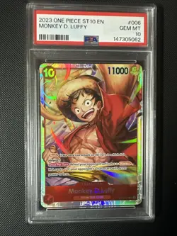 Monkey D. Luffy Ultra Deck: The Three Captains #ST10-006 SR (006) PSA 10 English - Image 1