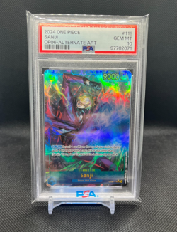 ONE PIECE SANJI 2024 OP06-WINGS OF THE CAPTAIN #119 ALTERNATE ART PSA 10 - Image 1
