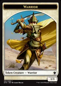 Warrior Token Light Play, English Magic the Gathering MTG Dragons of Tarkir - Image 1