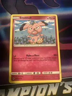 Pokemon TCG Sun and Moon Lost Thunder LP Snubbull 137/214 - Image 1
