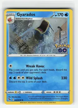 GYARADOS 022/078 POKEMON GO HOLO RARE POKEMON TCG NM - Image 1