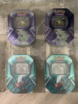 Pokemon TCG 4 Darkrai 2 Tyranitar 2 Slaking Lot Of 8 New Sealed Collectors Tins - Image 1