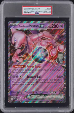 2025 POKEMON SVP EN-SV BLACK STAR PROMO #205 TEAM ROCKET'S MEWTWO EX PSA 10 - Image 1