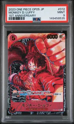 2023 ONE PIECE JAPANESE OP05-AWAKENING OF THE NEW ERA #012 MONKEY D. LUFFY PSA 9 - Image 1