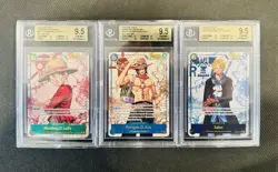 One Piece OP14 SEC ALT ART Luffy, Ace, Sabo BGS 9.5 (3 Brothers Set) - Image 1