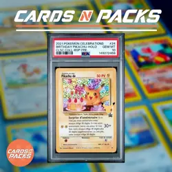 Carte Pokemon Pikachu de _____ 24/25 Birthday Holo Celebrations PSA 10 ✨ - Image 1