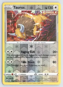 Tauros 115/198 Pokemon Chilling Reign Reverse Holo Rare Near Mint - Image 1
