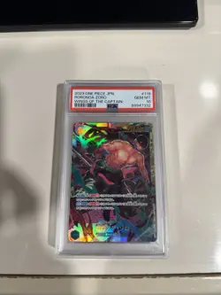 2023 ONE PIECE JAPANESE OP06-WINGS OF THE CAPTAIN #118 RORONOA ZORO PSA 10 - Image 1