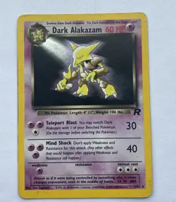 Dark Alakazam TCG Team Rocket Holo Card 1/82 Unlimited HP - Image 1