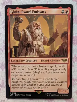 MTG Gloin, Dwarf Emissary [The Lord of the Rings: Tales of Middle-Earth] NM - Image 1