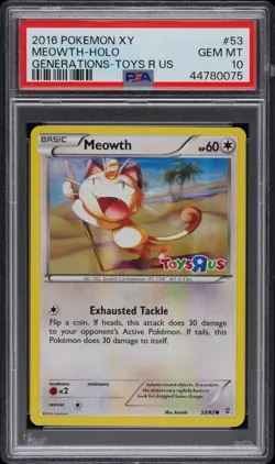 Pokemon Meowth Toys R Us Generations Holo #53 PSA 10 Gem Mint - Image 1