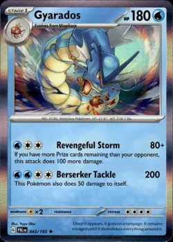 GYARADOS 043/193 RARE PALDEA EVOLVED POKEMON HOLO NM - Image 1