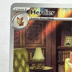 Pokemon Herdier 155/086 Illustration Rare Sv: White Flare Full Art NM - Image 2