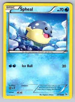 2014 Pokemon XY Flashfire NM Spheal 24/106 - Image 1