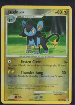 Luxio 52/130 Uncommon Diamond & Pearl Pokemon Reverse Holo Moderately Played - Image 1