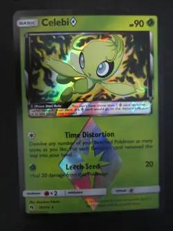 CELEBI HOLO POKEMON CARD 19/214 LOST THUNDER PRISM STAR NEVER PLAYED NM- - Image 1