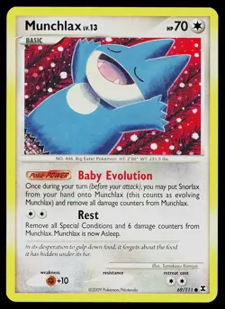 Pokemon Card - Munchlax Rising Rivals 69/111 Common - Image 1