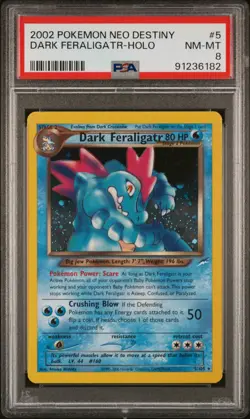 2002 POKEMON NEO DESTINY #5 DARK FERALIGATR-HOLO PSA 8 - Image 1