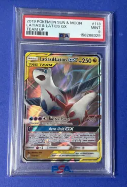2019 Pokemon Sun & Moon Latias & Latios GX Team Up #113 PSA 9 MINT - Image 1