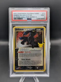 Pokemon TCG: Celebrations (17/17) 2021 Umbreon Gold Star Classic #17 PSA 9 MINT - Image 1