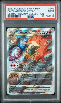 2023-24 POKEMON FULL ART/MEWTWO VSTAR & BSP FA/Charizard UPC Set PSA 9 - Image 3