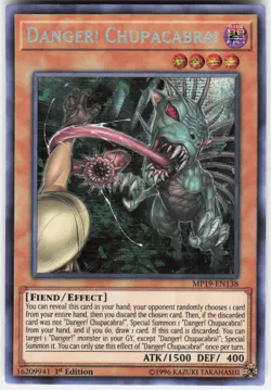 Danger! Chupacabra! MP19-EN138 2019 Gold Sarcophagus Tin Yu-Gi-Oh 1st ED NM - Image 1