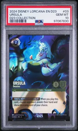 Disney Lorcana 2024 Ursula Deceiver #03 EN D23 Collection Enchanted Promo PSA 10 - Image 1