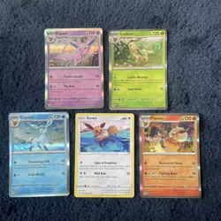 Pokemon TCG Prismatic Eeveelutions Flareon Glaceon & Leafeon NM Holo (5 Cards) - Image 1