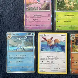 Pokemon TCG Prismatic Eeveelutions Flareon Glaceon & Leafeon NM Holo (5 Cards) - Image 2