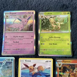 Pokemon TCG Prismatic Eeveelutions Flareon Glaceon & Leafeon NM Holo (5 Cards) - Image 4