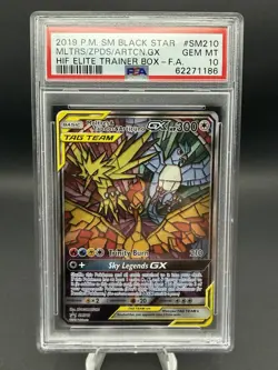 PSA 10 - Pokemon 2019 SM Black Star Promo Moltres Zapdos Articuno GX SM210 - Image 1
