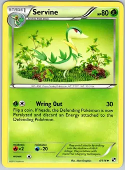 Servine 4/114 Uncommon Black & White Pokemon Near Mint - Image 1