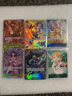 One Piece CCG Mixed Card Lot of 6 Japanese Cards 1-SEC 3-SR’S 2-Rares Nm - Image 1