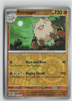 Primeape 057/165 Uncommon 151 Pokemon Reverse Holo Near Mint - Image 1