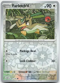 Farfetch'd 083/165 Common 151 Pokemon Reverse Holo NM - Image 1