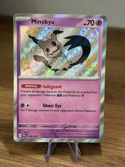 Pokemon TCG Mimikyu 160/091 Shiny Rare Paldean Fates NM - Image 1