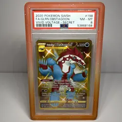 2020 POKEMON SWSH VIVID VOLTAGE FULL ART/GALARIAN OBSTAGOON SECRET PSA 8 - Image 1