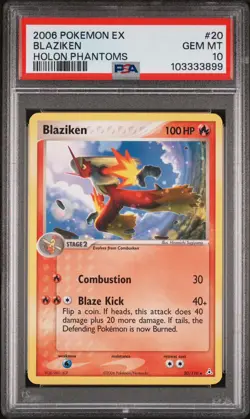 2006 Pokemon Blaziken 20/110 Holon Phantoms Non-Holo LOW POP 17 PSA 10 GEM MINT - Image 1