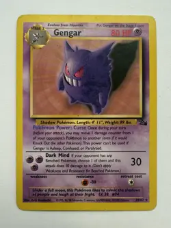 Pokemon TCG Gengar Fossil 20/62 Non Holo - NM - Image 1