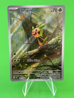 Pokemon Chespin Mega Evolution Chaos Rising Illustration Rare 087/086 NM!!! - Image 1