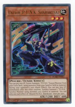 Yugioh Ukiyoe-P.U.N.K. Sharakusai BLMR-EN061 Ultra Rare 1st NM x3 Play Set - Image 1