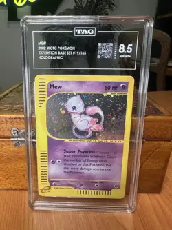 Mew Pokemon 2002 Holo Expedition 19/165 TAG 8.5 (Clean + Swirl) - Image 1