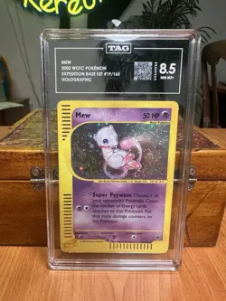 Mew Pokemon 2002 Holo Expedition 19/165 TAG 8.5 (Clean + Swirl) - Image 3