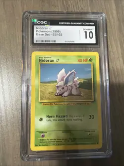 CGC 10 Nidoran 55/102 - Base Set - Pokemon TCG - SHIPS FAST - Image 1
