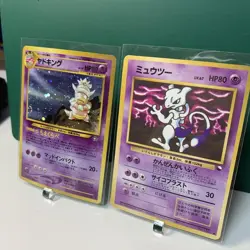 Old Back Pokemon Card Mewtwo Slowking Vintage Holo Set - Image 1